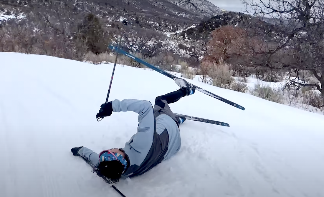 Please Enjoy This Very Good Downhill Skier Learning to Nordic Ski